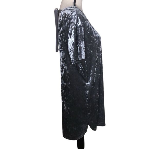 NEW Z Supply Crushed Gray Velvet Shift Dress SzM Date Night, Holiday, Occassion - Picture 4 of 13